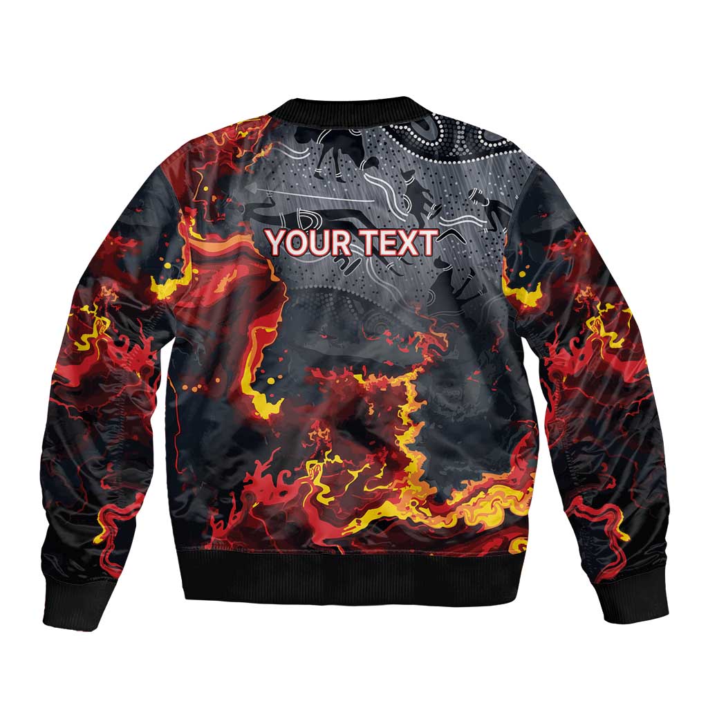 Australia Bushfire Aboriginal Personalised Sleeve Zip Bomber Jacket Fire Dreaming Healing Country - Aussie Hoodie