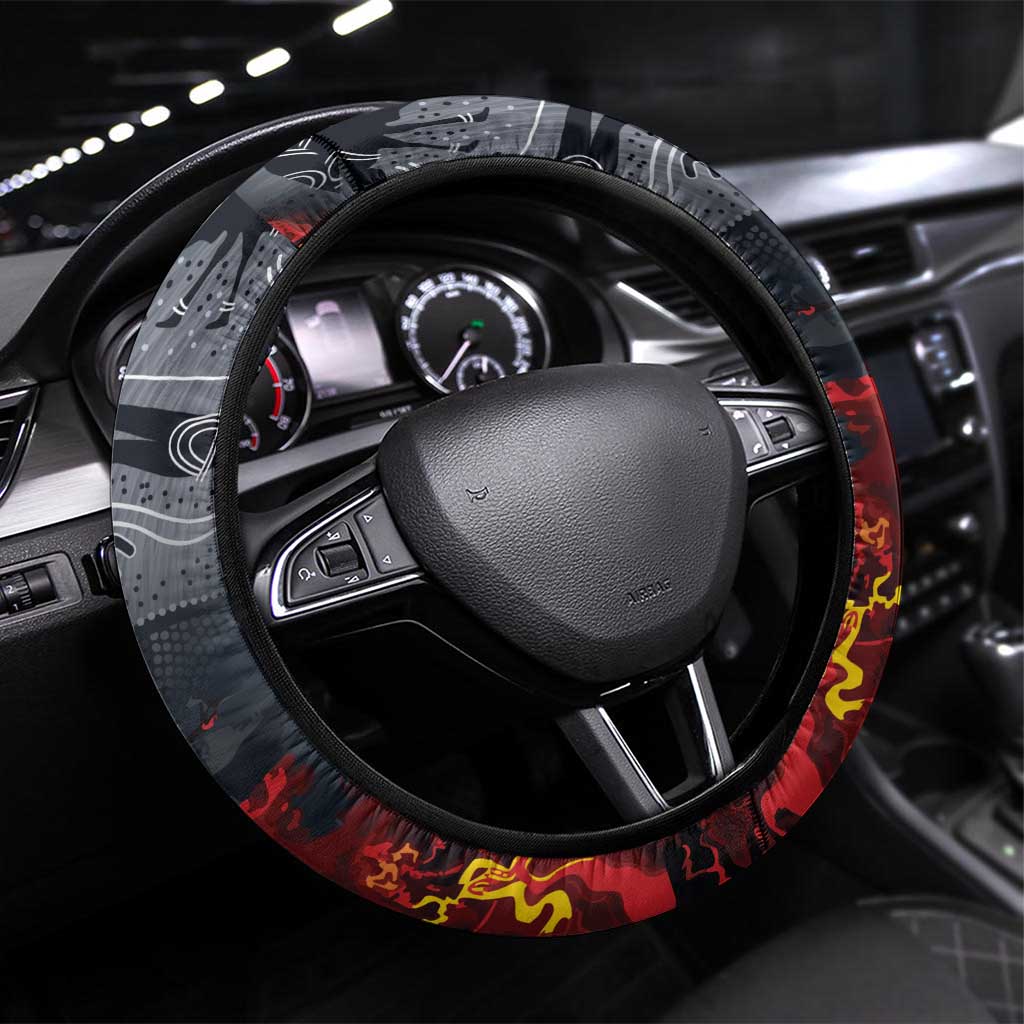 Australia Bushfire Aboriginal Steering Wheel Cover Fire Dreaming Healing Country - Aussie Hoodie