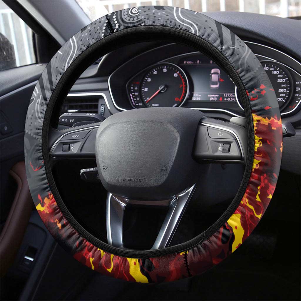 Australia Bushfire Aboriginal Steering Wheel Cover Fire Dreaming Healing Country - Aussie Hoodie