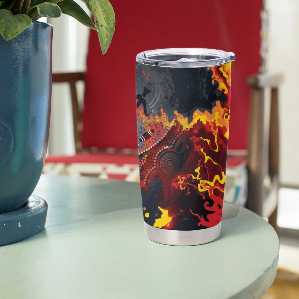 Australia Bushfire Aboriginal Personalised Tumbler Cup Fire Dreaming Healing Country - Aussie Hoodie