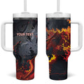 Australia Bushfire Aboriginal Personalised Tumbler With Handle Fire Dreaming Healing Country - Aussie Hoodie