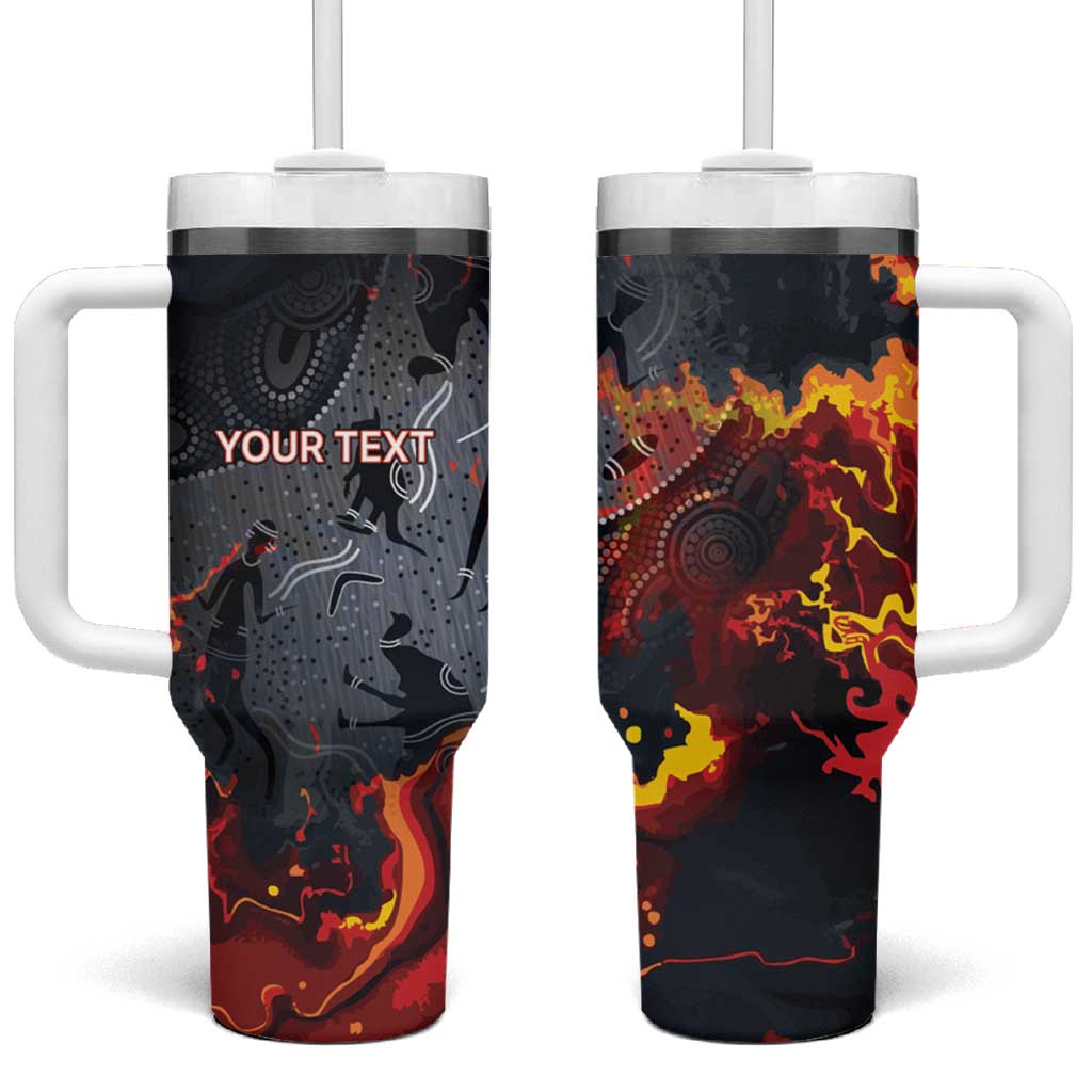 Australia Bushfire Aboriginal Personalised Tumbler With Handle Fire Dreaming Healing Country - Aussie Hoodie