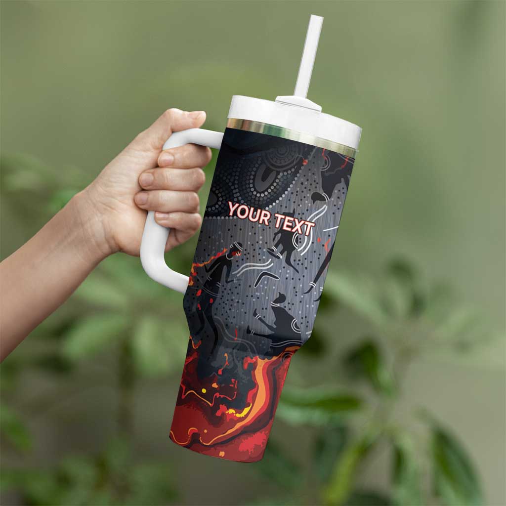 Australia Bushfire Aboriginal Personalised Tumbler With Handle Fire Dreaming Healing Country - Aussie Hoodie
