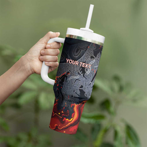 Australia Bushfire Aboriginal Personalised Tumbler With Handle Fire Dreaming Healing Country - Aussie Hoodie