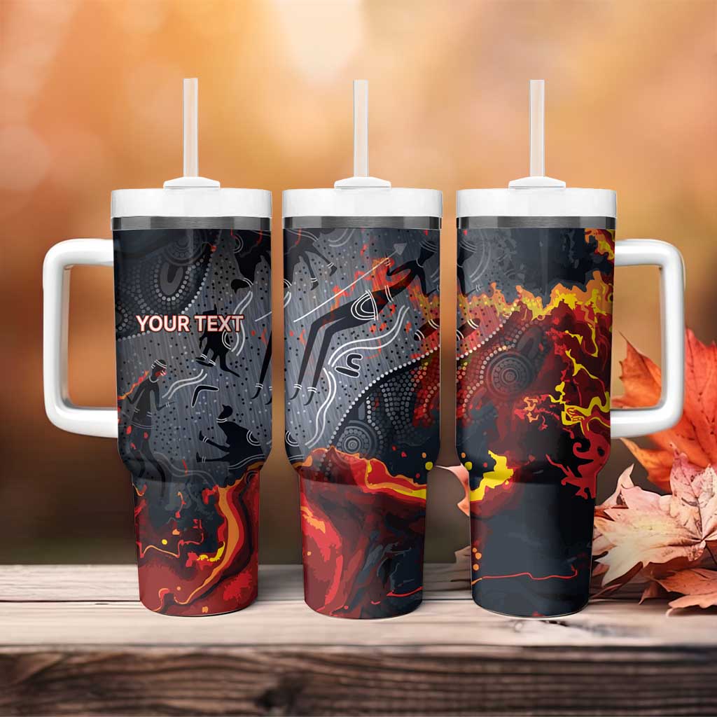Australia Bushfire Aboriginal Personalised Tumbler With Handle Fire Dreaming Healing Country - Aussie Hoodie