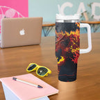 Australia Bushfire Aboriginal Personalised Tumbler With Handle Fire Dreaming Healing Country - Aussie Hoodie