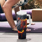 Australia Bushfire Aboriginal Personalised Tumbler With Handle Fire Dreaming Healing Country - Aussie Hoodie