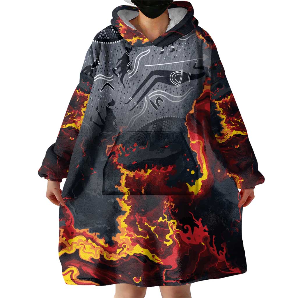 Australia Bushfire Aboriginal Personalised Wearable Blanket Hoodie Fire Dreaming Healing Country - Aussie Hoodie