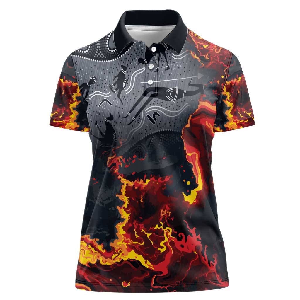 Australia Bushfire Aboriginal Personalised Women Polo Shirt Fire Dreaming Healing Country - Aussie Hoodie