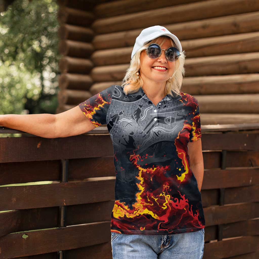 Australia Bushfire Aboriginal Personalised Women Polo Shirt Fire Dreaming Healing Country - Aussie Hoodie