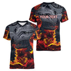 Australia Bushfire Aboriginal Personalised Women V-Neck T-Shirt Fire Dreaming Healing Country - Aussie Hoodie