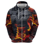 Australia Bushfire Aboriginal Personalised Zip Hoodie Fire Dreaming Healing Country - Aussie Hoodie