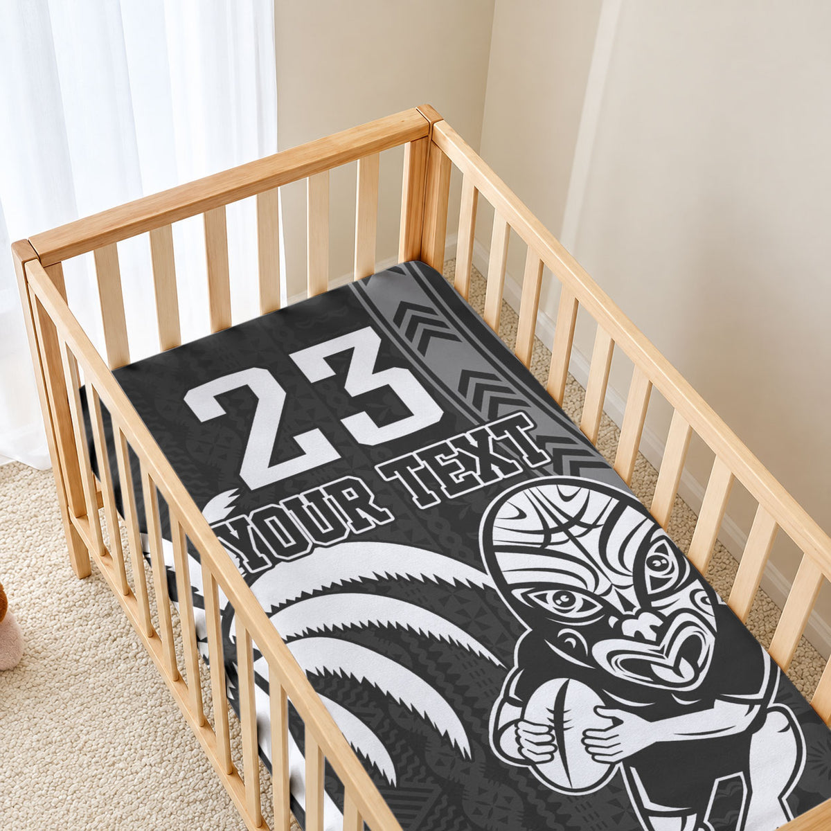 Custom Fiji New Zealand Maori Rugby Baby Bed Cover Make History Together