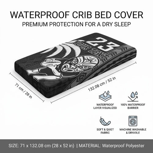 Custom Fiji New Zealand Maori Rugby Baby Bed Cover Make History Together