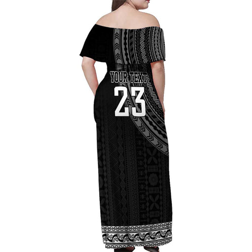Custom Fiji New Zealand Rugby Family Matching Off Shoulder Maxi Dress and Hawaiian Shirt Make History Together