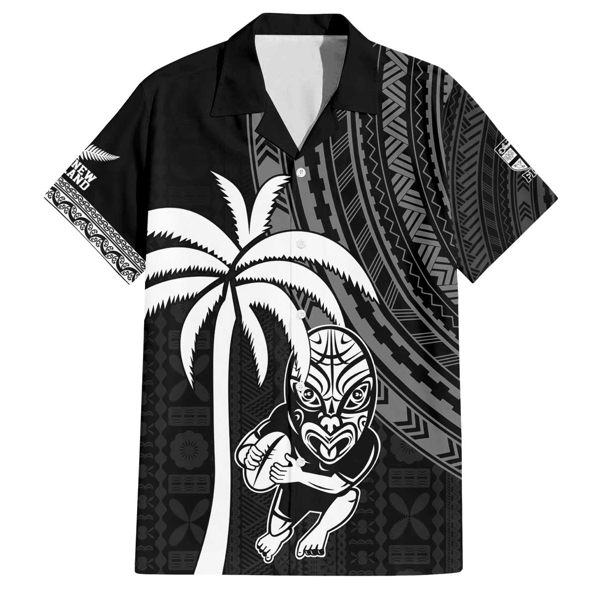 Custom Fiji New Zealand Rugby Family Matching Puletasi and Hawaiian Shirt Make History Together