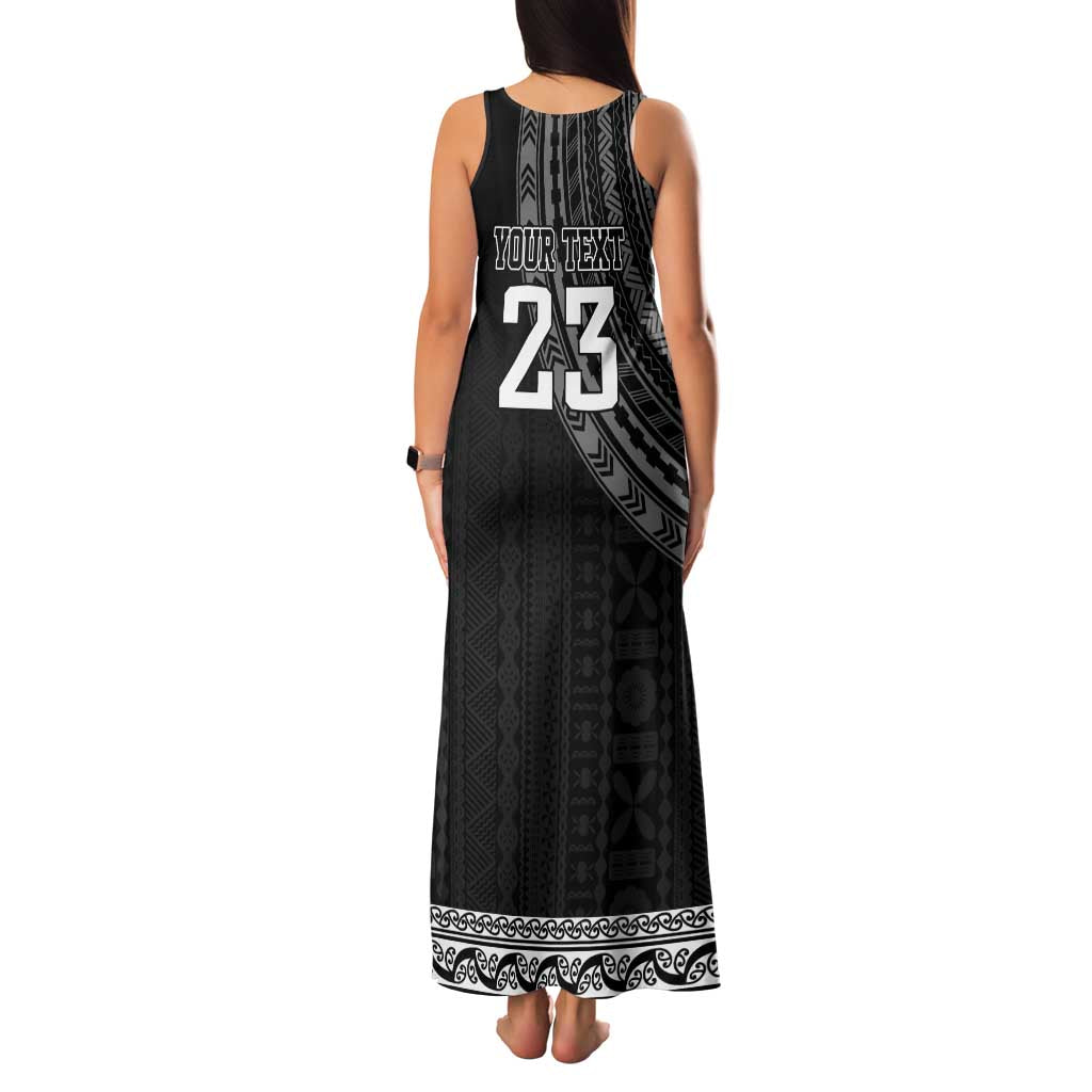 Custom Fiji New Zealand Rugby Family Matching Tank Maxi Dress and Hawaiian Shirt Make History Together