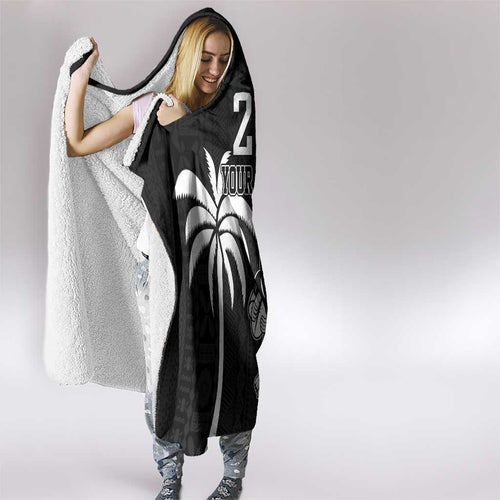 Custom Fiji New Zealand Rugby Hooded Blanket Make History Together
