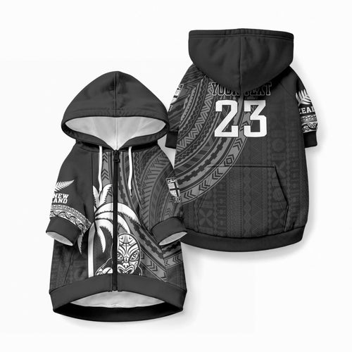 Custom Fiji New Zealand Maori Rugby Pet Hoodie Make History Together