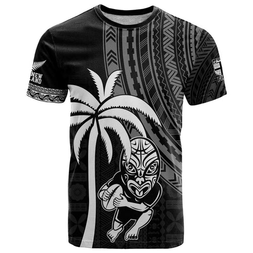 Custom Fiji New Zealand Rugby T Shirt Make History Together