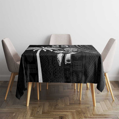 Custom Fiji New Zealand Rugby Tablecloth Make History Together