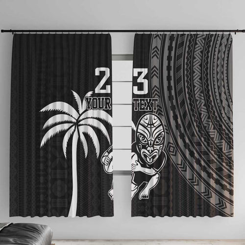 Custom Fiji New Zealand Rugby Window Curtain Make History Together