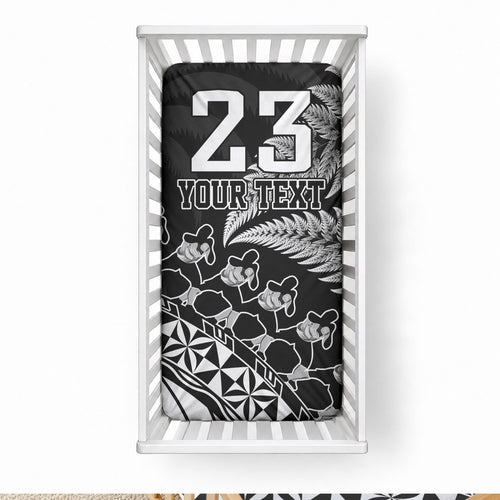 Custom Fiji New Zealand Maori Rugby Baby Bed Cover Cibi Dance with Black Fern