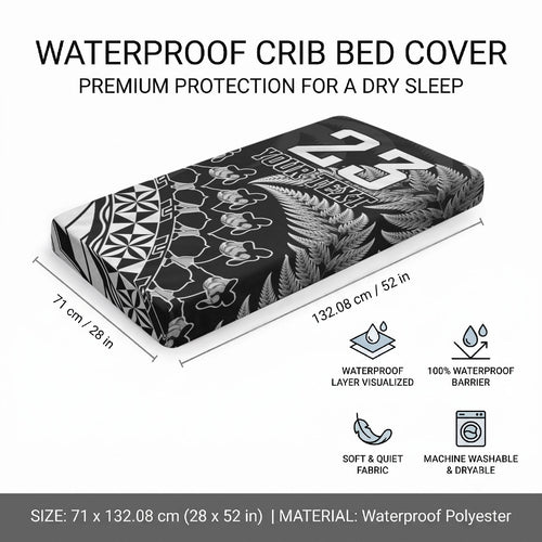 Custom Fiji New Zealand Maori Rugby Baby Bed Cover Cibi Dance with Black Fern