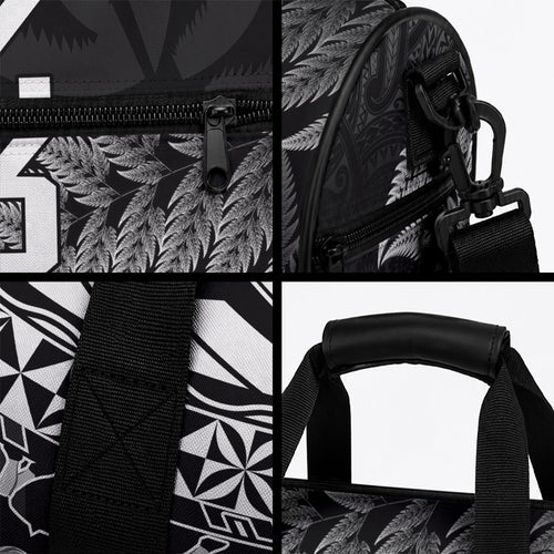 Custom Fiji New Zealand Maori Rugby Duffle Bag Cibi Dance with Black Fern