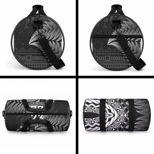 Custom Fiji New Zealand Maori Rugby Duffle Bag Cibi Dance with Black Fern