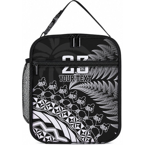 Custom Fiji New Zealand Maori Rugby Lunch Bag Cibi Dance with Black Fern