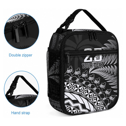 Custom Fiji New Zealand Maori Rugby Lunch Bag Cibi Dance with Black Fern