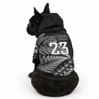 Custom Fiji New Zealand Maori Rugby Pet Hoodie Cibi Dance with Black Fern
