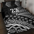 Custom Fiji New Zealand Rugby Quilt Bed Set Cibi Dance with Black Fern