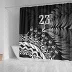 Custom Fiji New Zealand Rugby Shower Curtain Cibi Dance with Black Fern