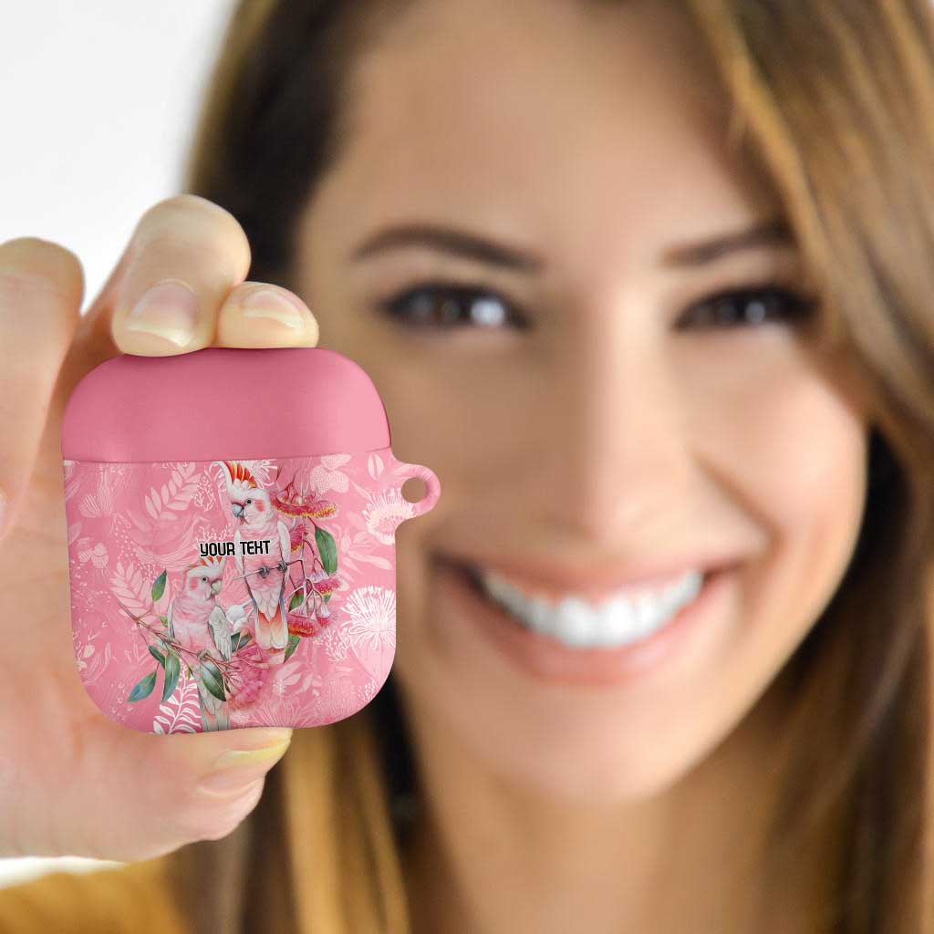 Personalised Galah Cockatoo Eucalyptus Flowers AirPods Case Australian Breast Cancer Spirit - Aussie Hoodie