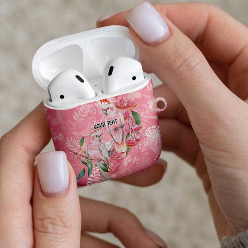 Personalised Galah Cockatoo Eucalyptus Flowers AirPods Case Australian Breast Cancer Spirit - Aussie Hoodie