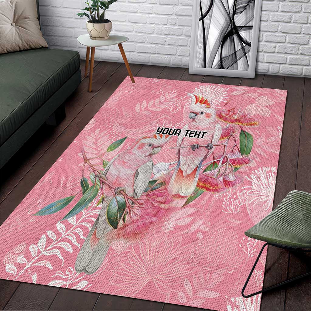 Personalised Galah Cockatoo Eucalyptus Flowers Area Rug Australian Breast Cancer Spirit - Aussie Hoodie