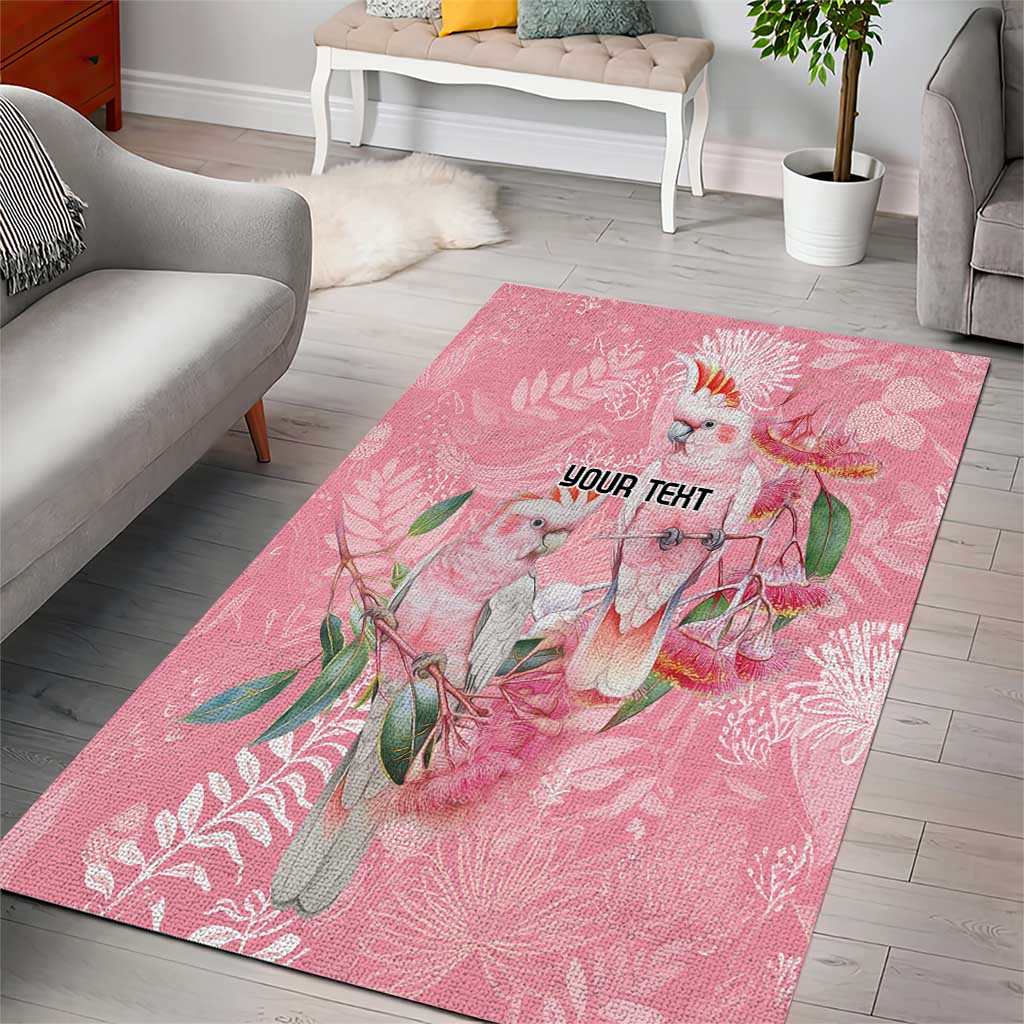 Personalised Galah Cockatoo Eucalyptus Flowers Area Rug Australian Breast Cancer Spirit - Aussie Hoodie