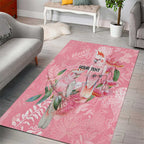 Personalised Galah Cockatoo Eucalyptus Flowers Area Rug Australian Breast Cancer Spirit - Aussie Hoodie