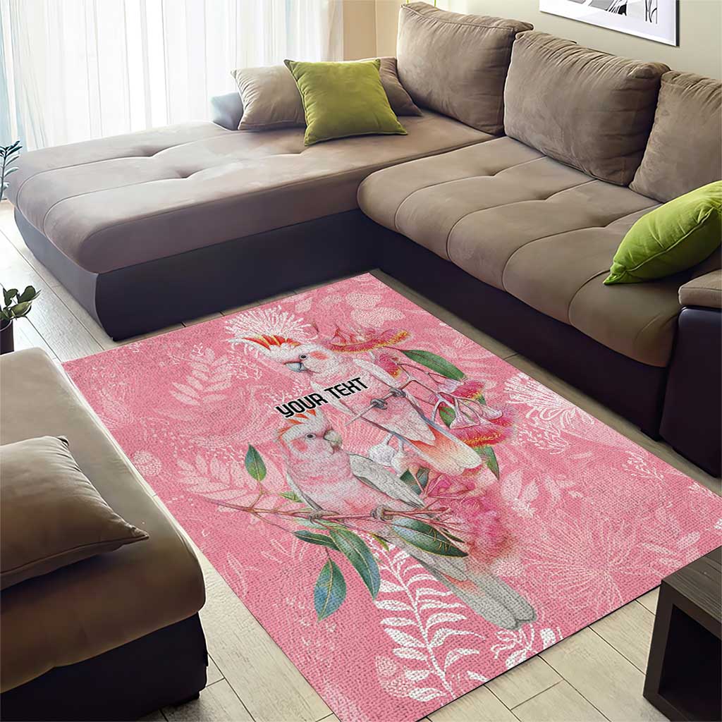 Personalised Galah Cockatoo Eucalyptus Flowers Area Rug Australian Breast Cancer Spirit - Aussie Hoodie