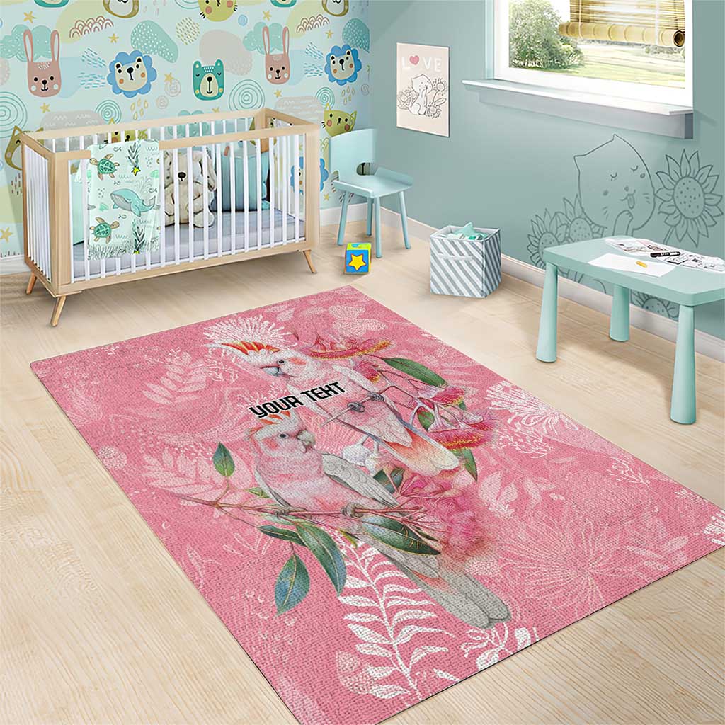 Personalised Galah Cockatoo Eucalyptus Flowers Area Rug Australian Breast Cancer Spirit - Aussie Hoodie
