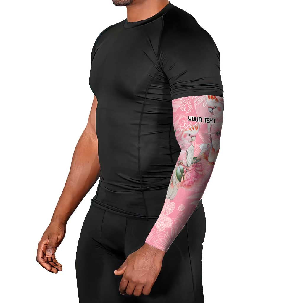 Personalised Galah Cockatoo Eucalyptus Flowers Arm Sleeves Australian Breast Cancer Spirit - Aussie Hoodie