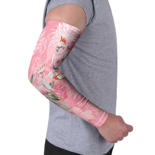 Personalised Galah Cockatoo Eucalyptus Flowers Arm Sleeves Australian Breast Cancer Spirit - Aussie Hoodie