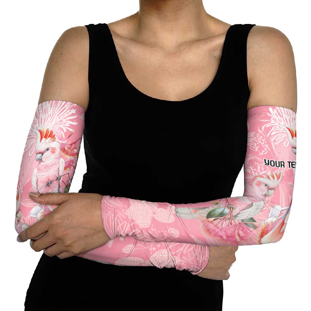Personalised Galah Cockatoo Eucalyptus Flowers Arm Sleeves Australian Breast Cancer Spirit - Aussie Hoodie