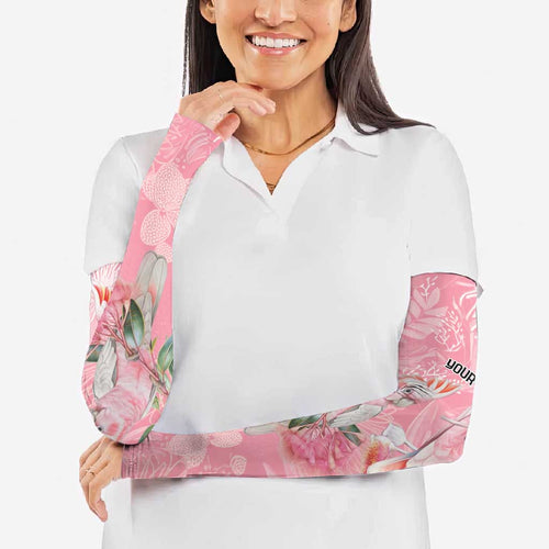 Personalised Galah Cockatoo Eucalyptus Flowers Arm Sleeves Australian Breast Cancer Spirit - Aussie Hoodie