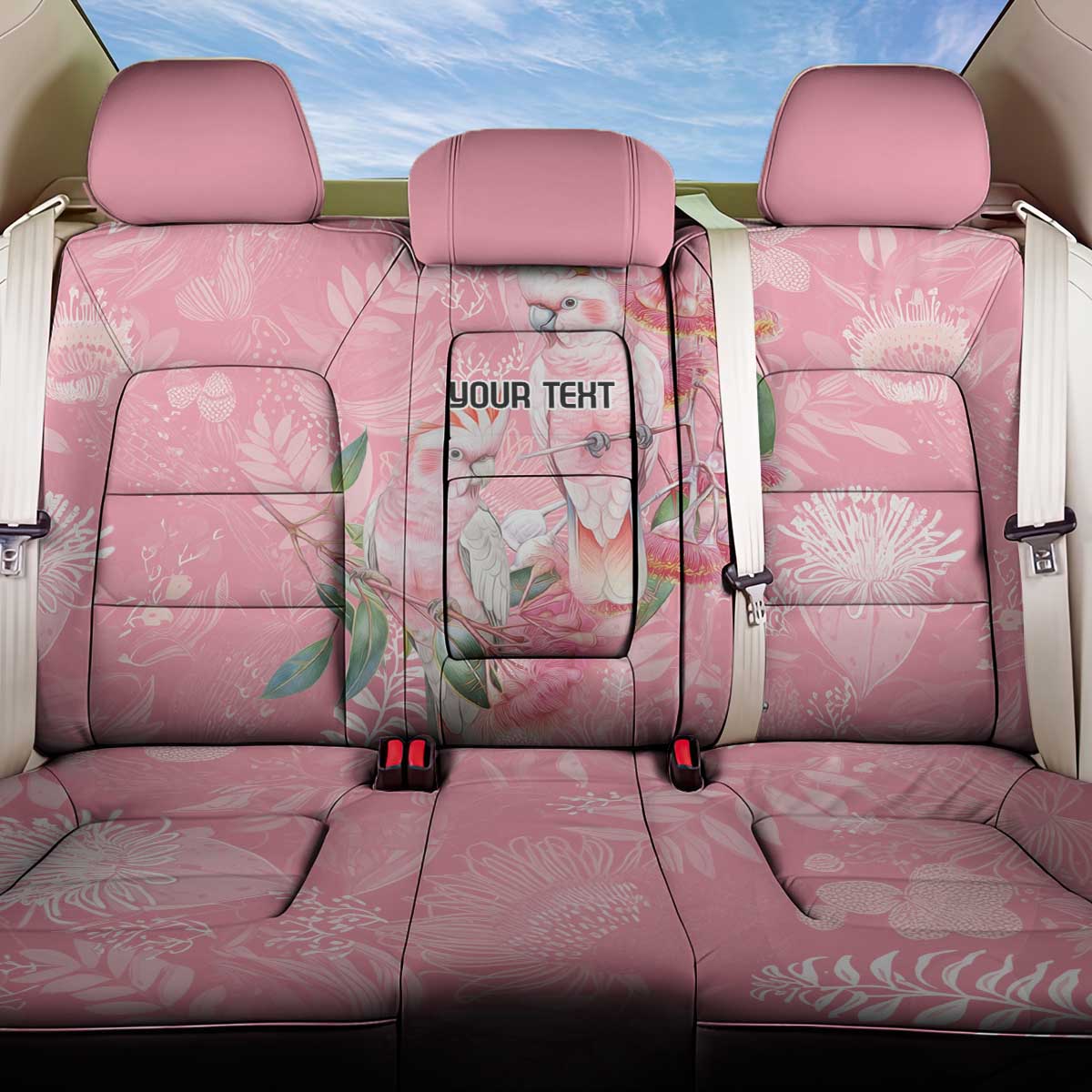 Personalised Galah Cockatoo Eucalyptus Flowers Back Car Seat Cover Australian Breast Cancer Spirit - Aussie Hoodie