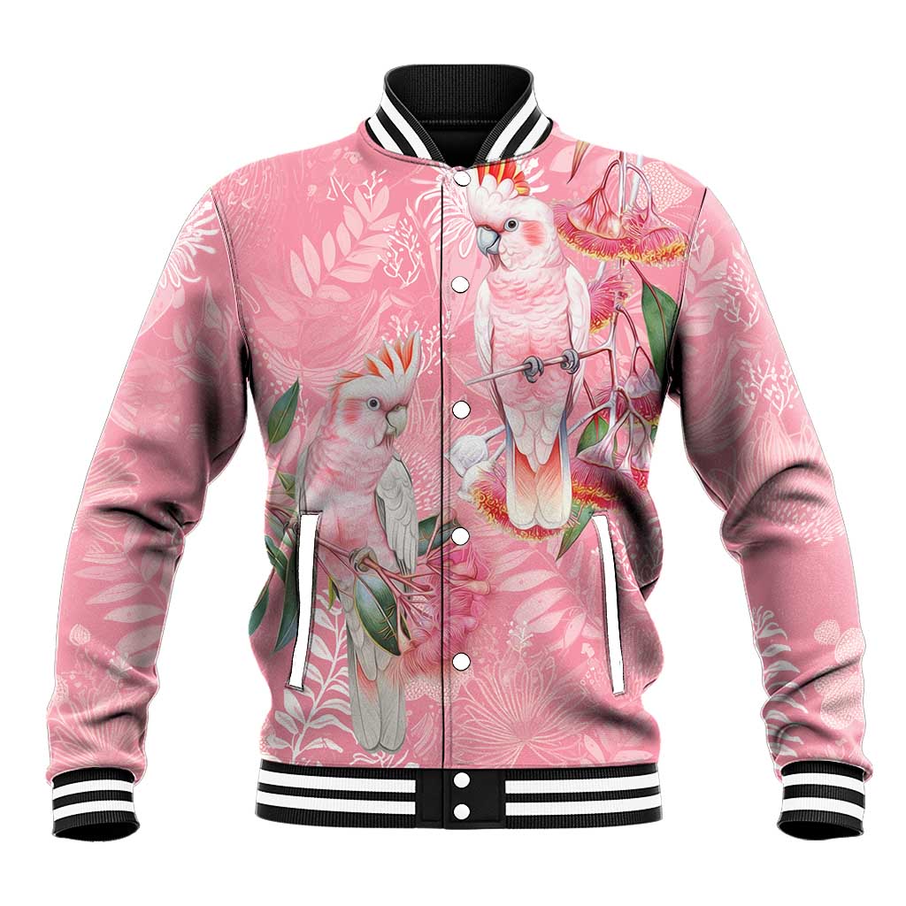 Personalised Galah Cockatoo Eucalyptus Flowers Baseball Jacket Australian Breast Cancer Spirit - Aussie Hoodie