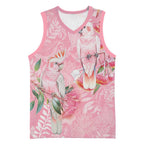 Personalised Galah Cockatoo Eucalyptus Flowers Basketball Jersey Australian Breast Cancer Spirit - Aussie Hoodie