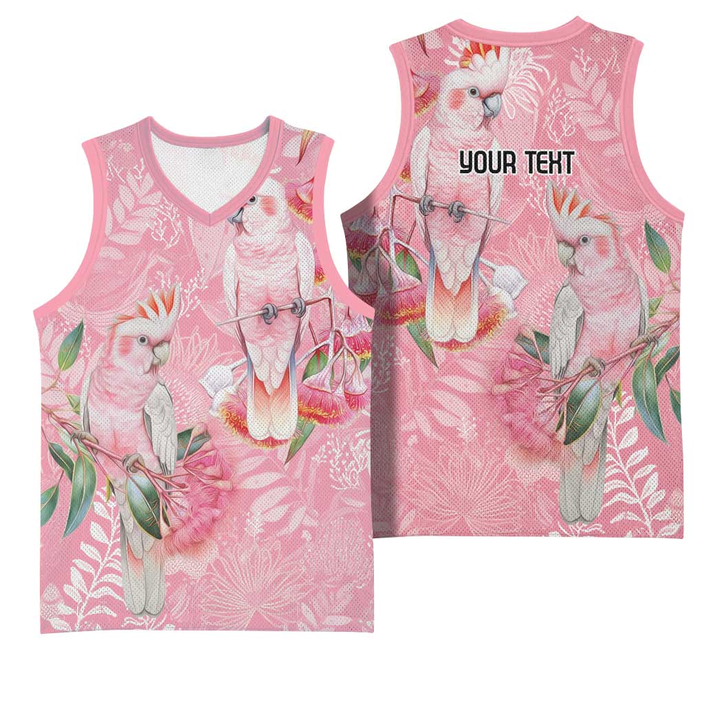 Personalised Galah Cockatoo Eucalyptus Flowers Basketball Jersey Australian Breast Cancer Spirit - Aussie Hoodie